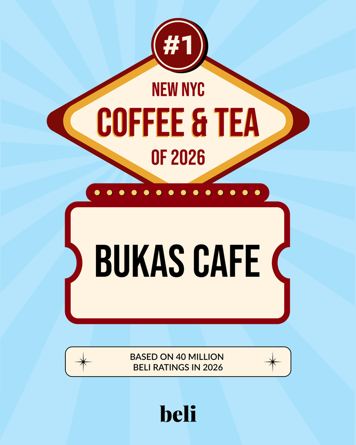 Beli award graphic — number one new NYC coffee and tea of 2026